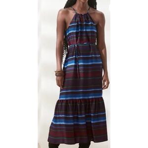 Banana Republic Halter Striped Flounce , Rhapsody In Blue Stripe" Midi dress.M
